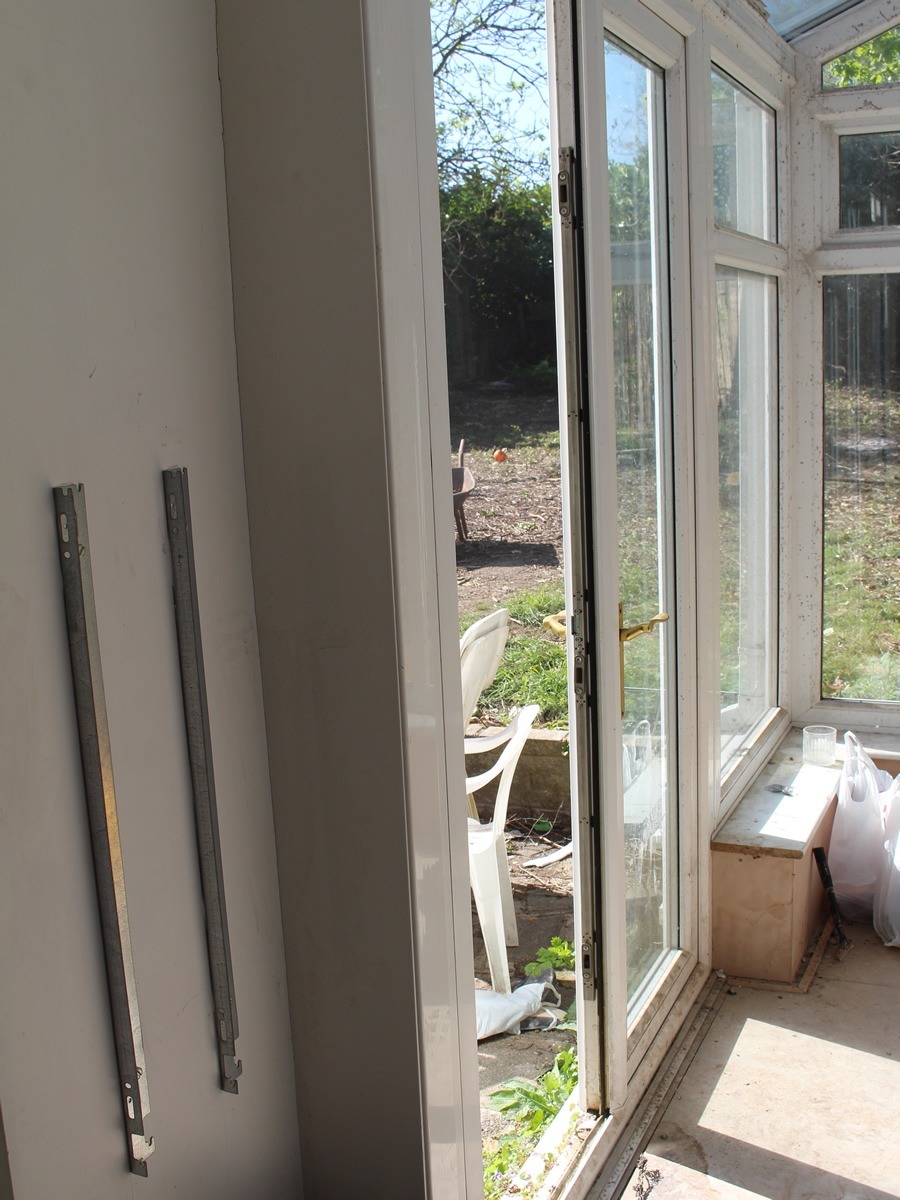 double glased door with old lock